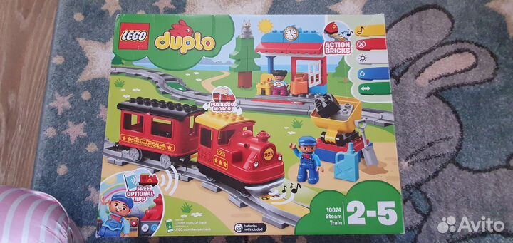 Lego duplo поезд на паровой тяге 10874