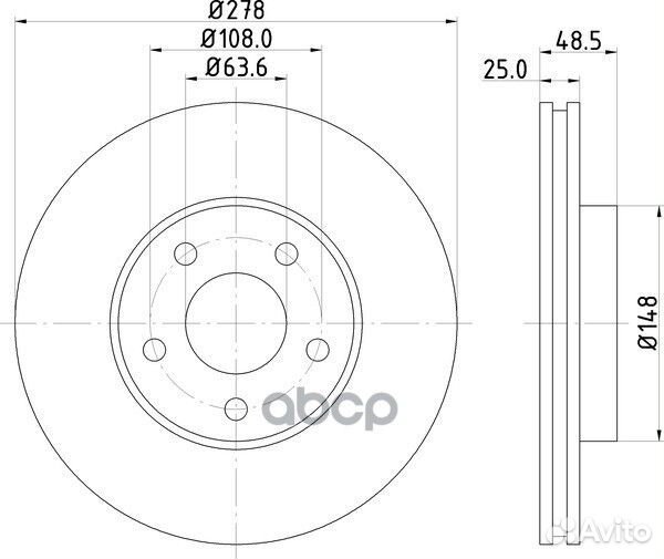 Диск тормозной перед ND5019K nisshinbo