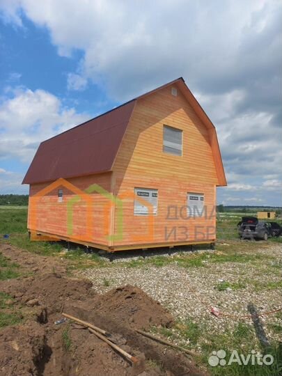 Каркасный дом с мансардой без отделки 6х9