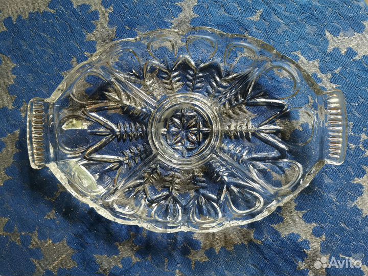Хрустальная тарелка / менажница