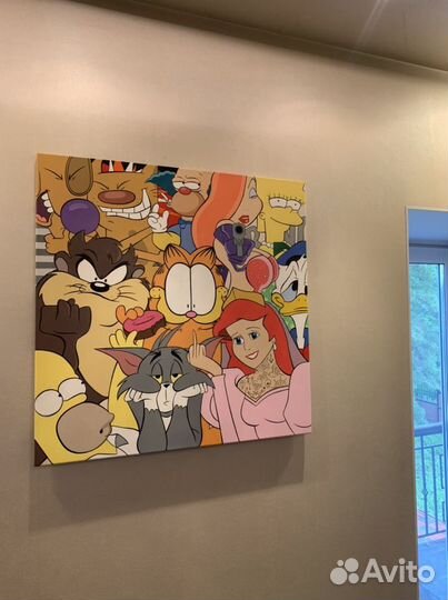 Картина Disney. Холст. 80х80. Поп-арт