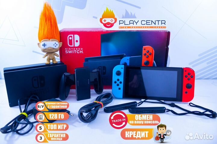 Nintendo Switch Neon Red/Blue Rev2 128gb+Kefir б/у