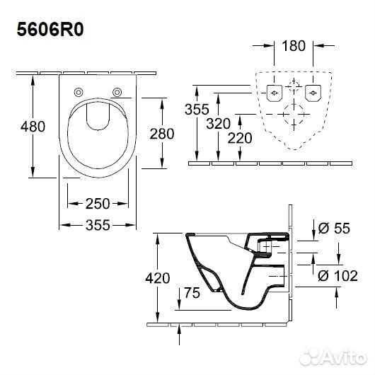 Унитаз 48см Villeroy & Boch Subway 2.0 5606R0R1