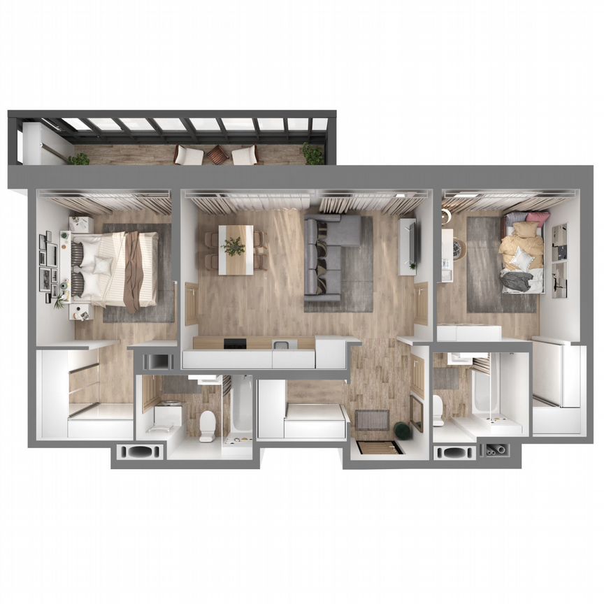 2-к. квартира, 63,5 м², 19/23 эт.
