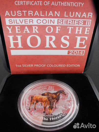 Австралия Лунар 2, 1 oz Ag 999 в позолоте и пруф