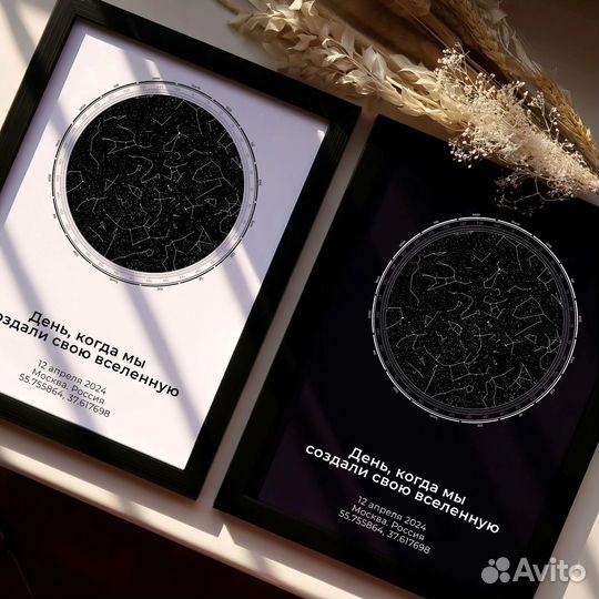 Карта звездного неба с Вашей датой