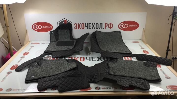 3D Коврики Porsche Салон Багажник Экокожа