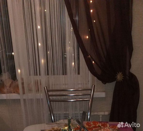 Штора и тюль на кухню