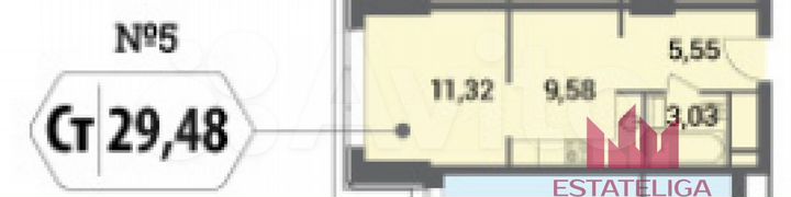 Квартира-студия, 29,4 м², 7/53 эт.