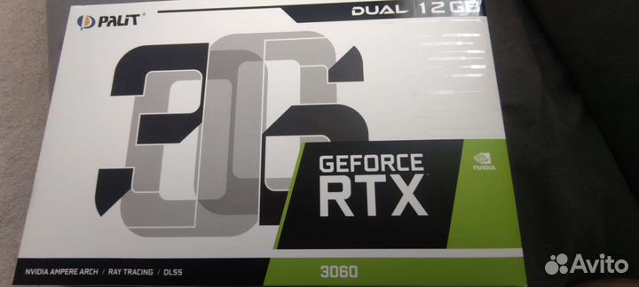 Новая Видеокарта palit rtx 3060 dual 12 gb