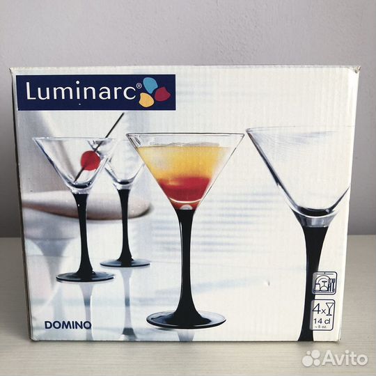 Новый набор бокалов для мартини,коктейлей Luminarc