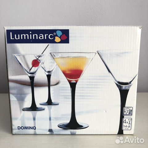 Новый набор бокалов для мартини,коктейлей Luminarc