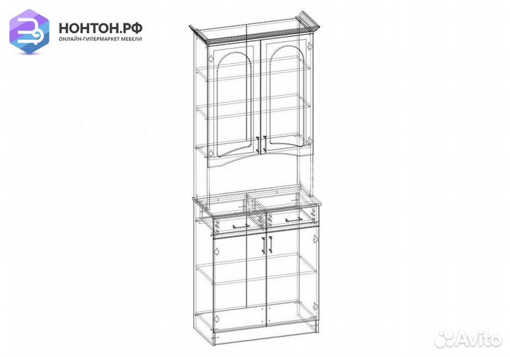 Буфет Констанция 2-х створчатый фисташковый