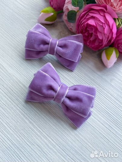 Бархатные бантики для волос