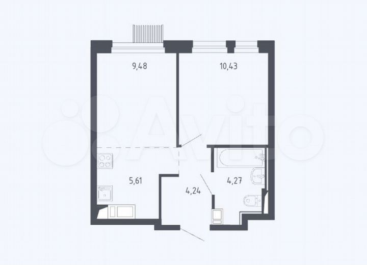 1-к. квартира, 34 м², 2/17 эт.