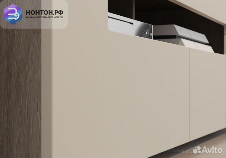 Тв-тумба Фьюжн бежевый / дуб сонома трюфель