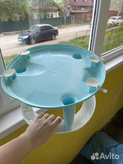 Ванночка для купания с горкой и сидушка