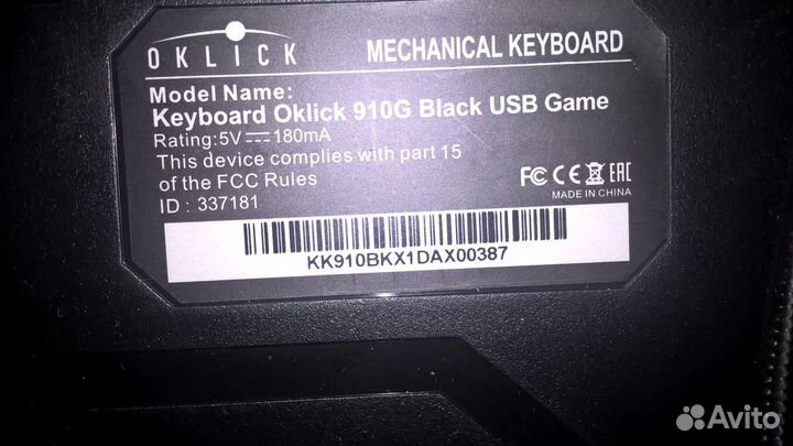 Механика клавиатура Oklik 910G black