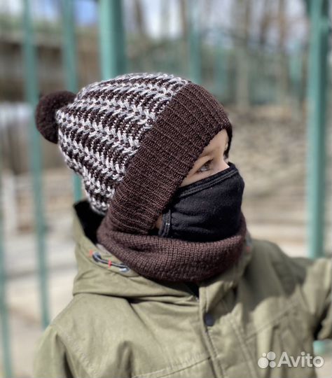 Комплект шапка и снуд, размер 46-50, на 1-4 года
