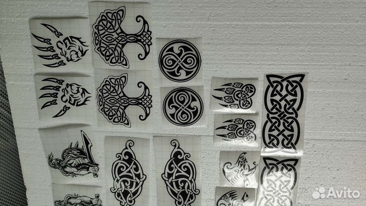 Наклейки для травления на топорах славянские