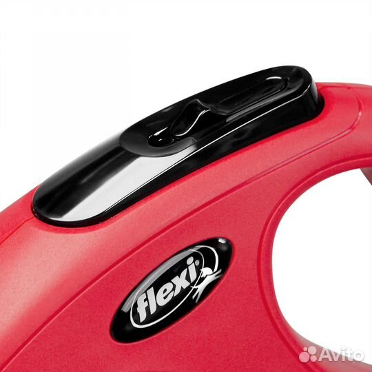 Поводок Flexi M (до 25 кг), 5 м лента, красная