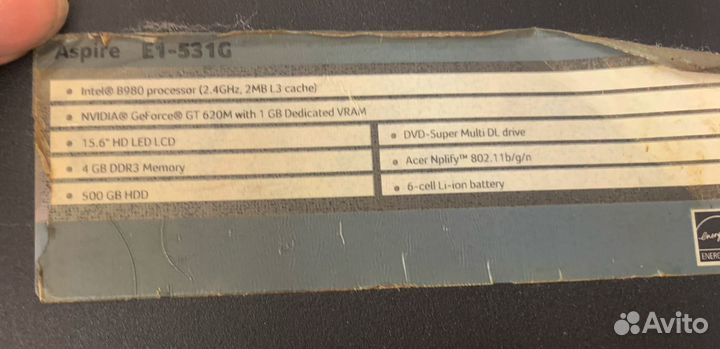 Ноутбук acer aspire e1-531g