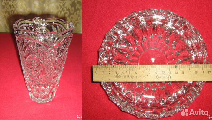 СССР хрусталь.ваза для цветов формы ананас