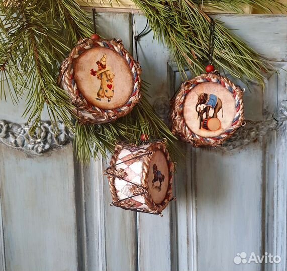 Елочная игрушка барабан