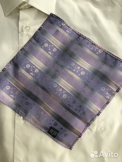 Платок паше шелк светлый пурпурно-синий