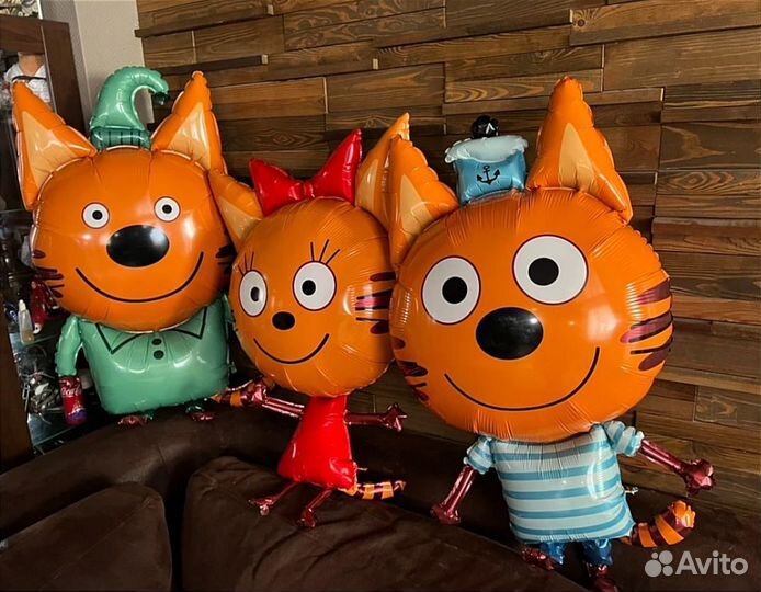 Воздушные шары фольгированные большие три кота