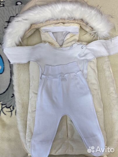 Зимний конверт в коляску на овчине