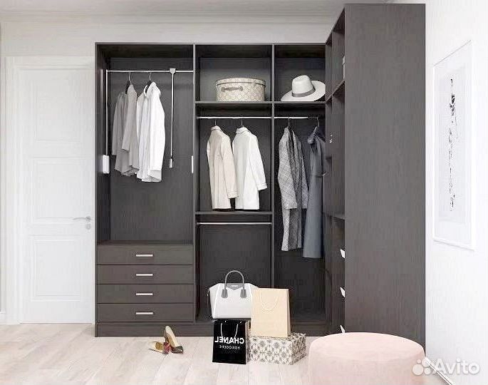 Гардеробная на заказ, производство мебели