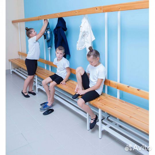 Скамья для раздевалок с вешалкой одностороння 2 m