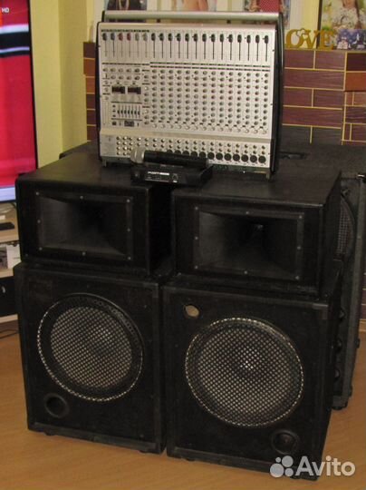 Колонки CM-Pro 1100W 4шт Активный микшер Микрофон