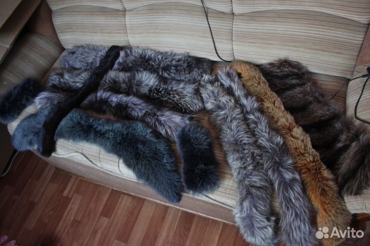 Воротники лиса чернобурка новая, комплект лиса ++