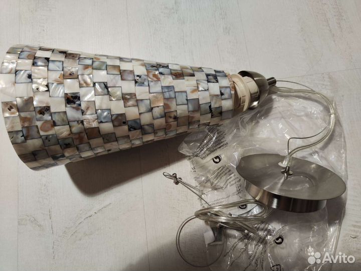 Светильник подвес из ракушек перламутр