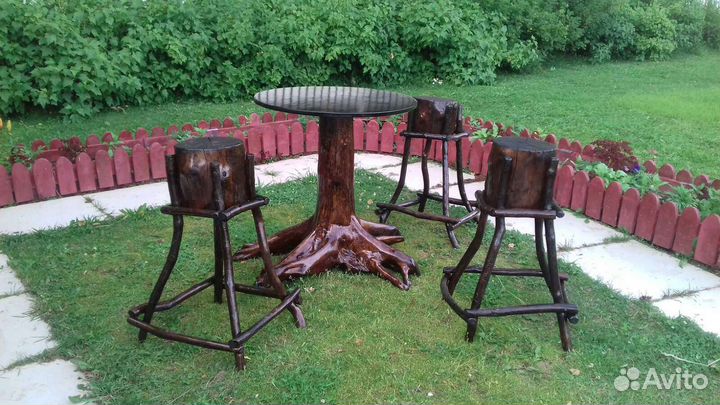 Стол 1шт комплект стульев из 3 шт мангал 1шт