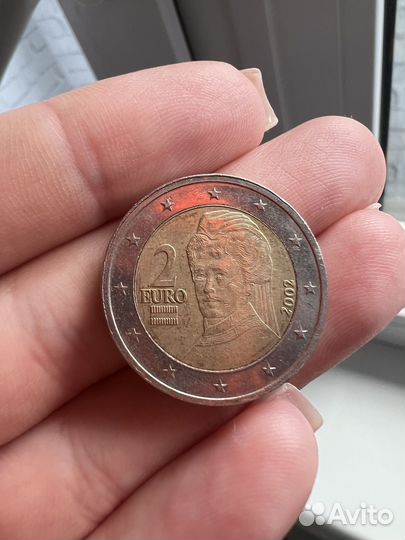Монета 1 евро 2002