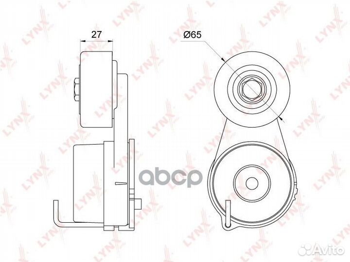 Ролик поликлинового ремня натяжной PT-3057 lynx
