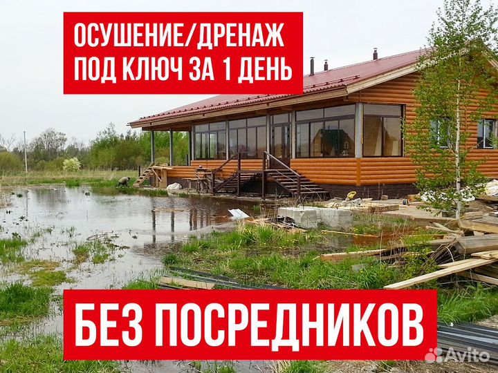 Дренаж участка. Осушение. Отмостка. Ливневка