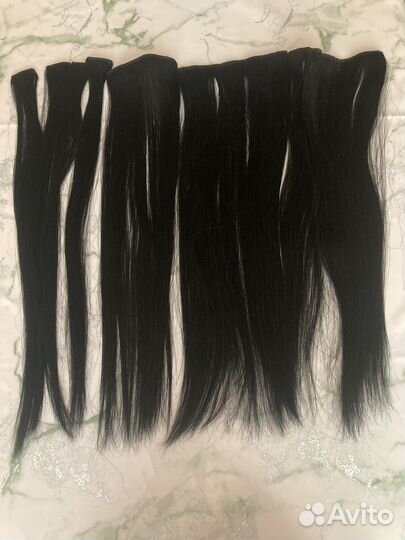 Волосы на заколках натуральные