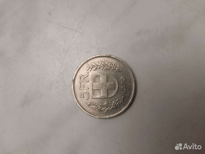 5 франков швейцария 1970 год