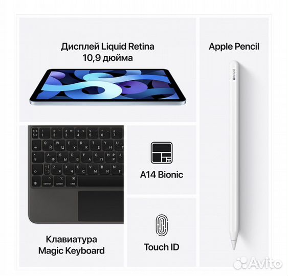 Планшет apple iPad air 4 64 g, с сим картой