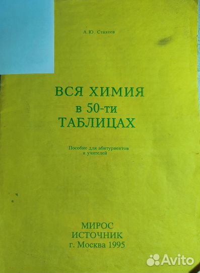 Пособие по химии в таблицах