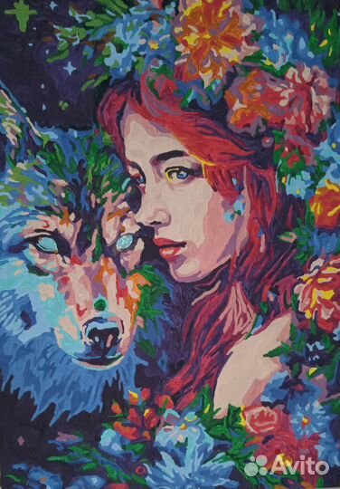 Картины по номерам в рамке под стеклом