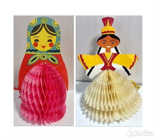 Елочная Игрушка Раскладушка Бумажная Матрешка СССР