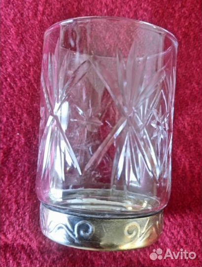 Стопка хрусталь с мельхиор СССР