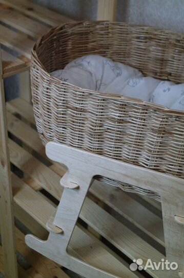 Плетеная люлька колыбель для куклы реборна