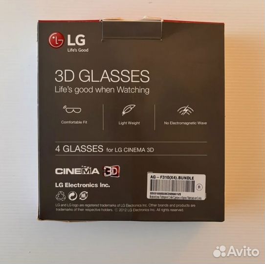 3D очки для телевизора LG 4шт