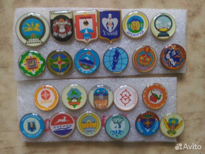 Значки гербы городов, регионов стран Зарубежья